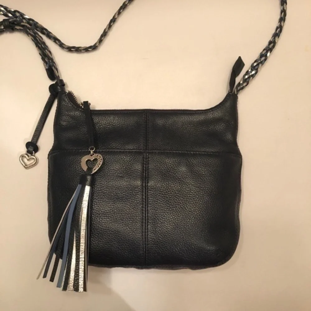 Brighton blue leather baby Barbados crossbody bag